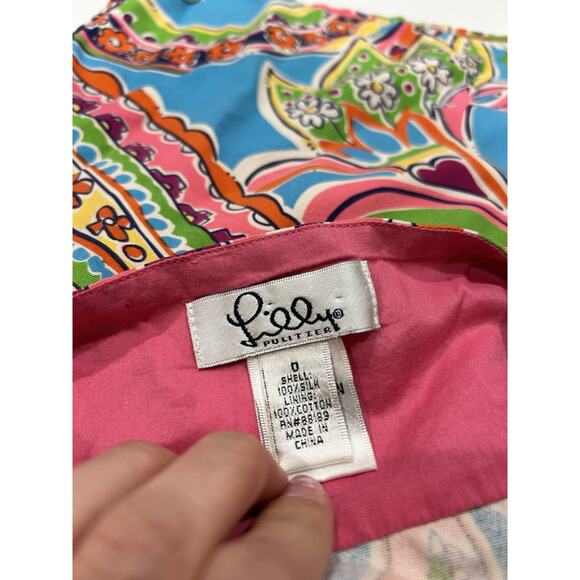 Lilly Pulitzer Clarissa Silk Tropical Paisley Pattern Tank Top Size 0 - Picture 5 of 9